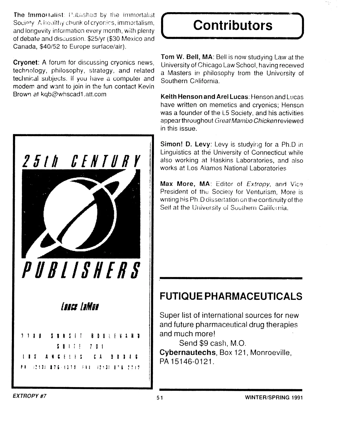Extropy #7, page 51 (original scan)