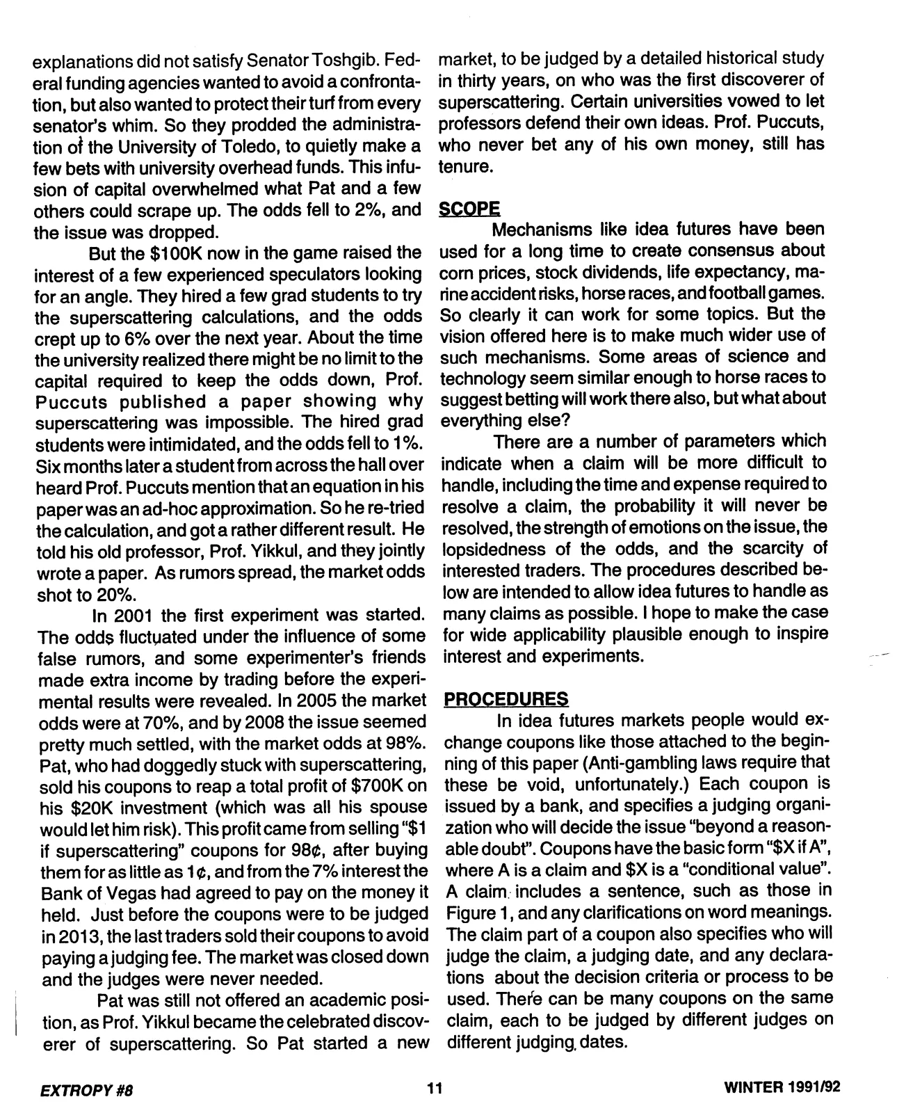 Extropy #8, page 11 (original scan)