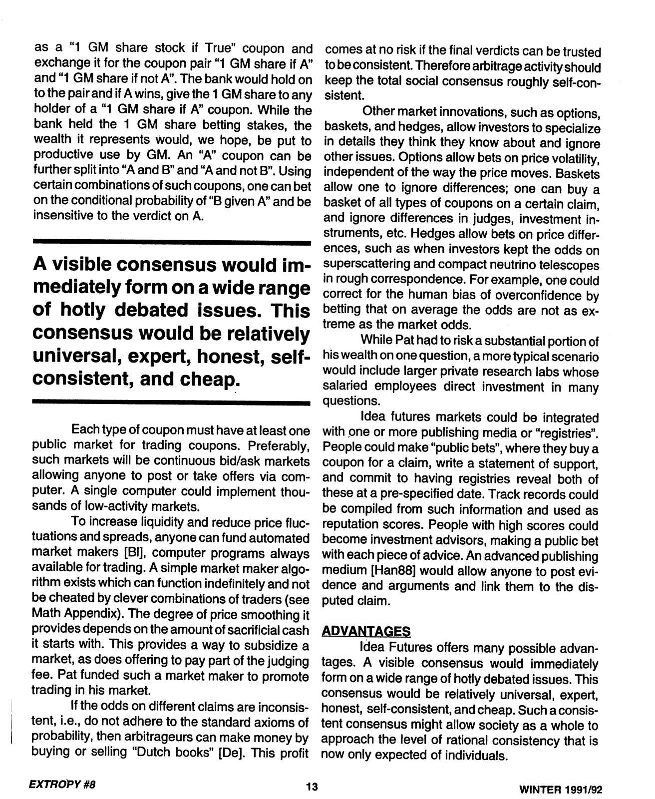 Extropy #8, page 13 (original scan)