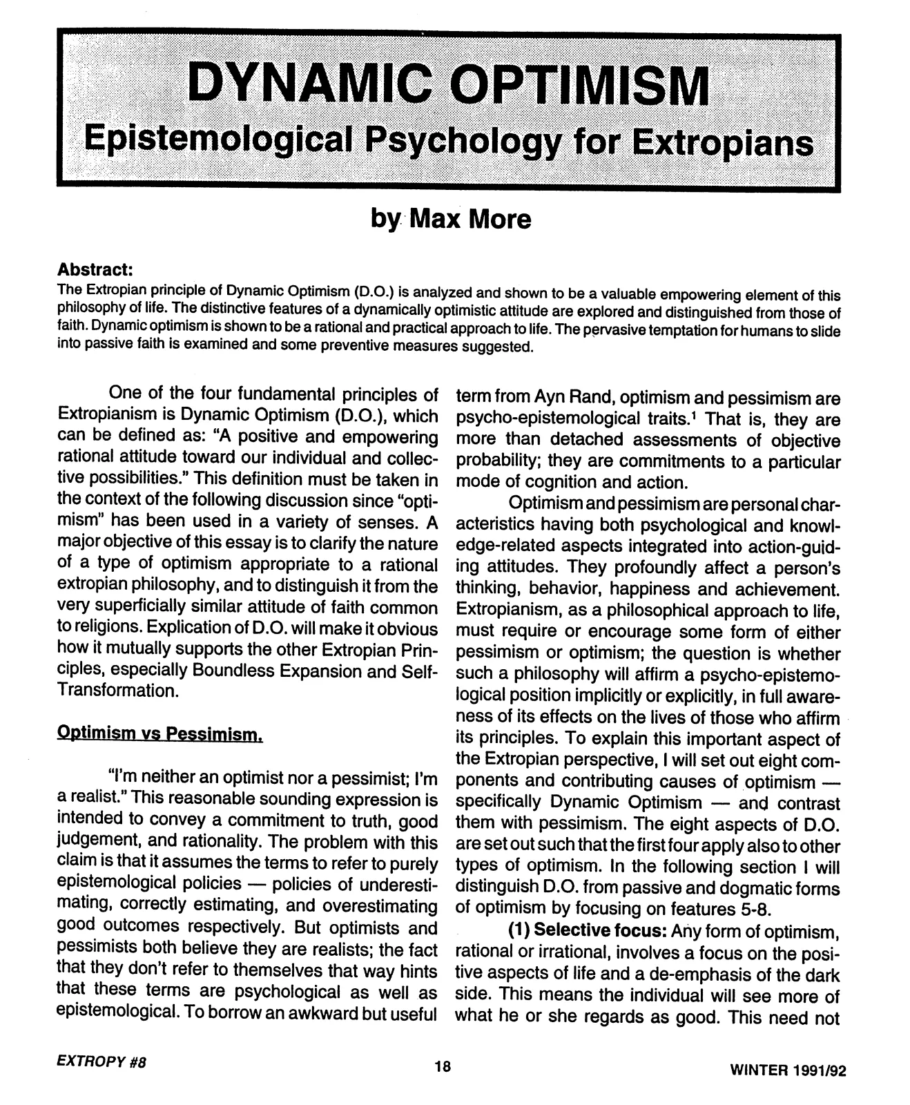 Extropy #8, page 18 (original scan)