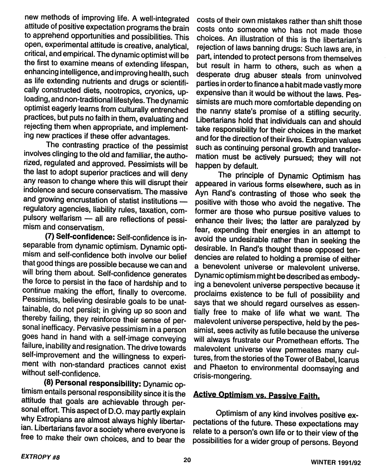 Extropy #8, page 20 (original scan)