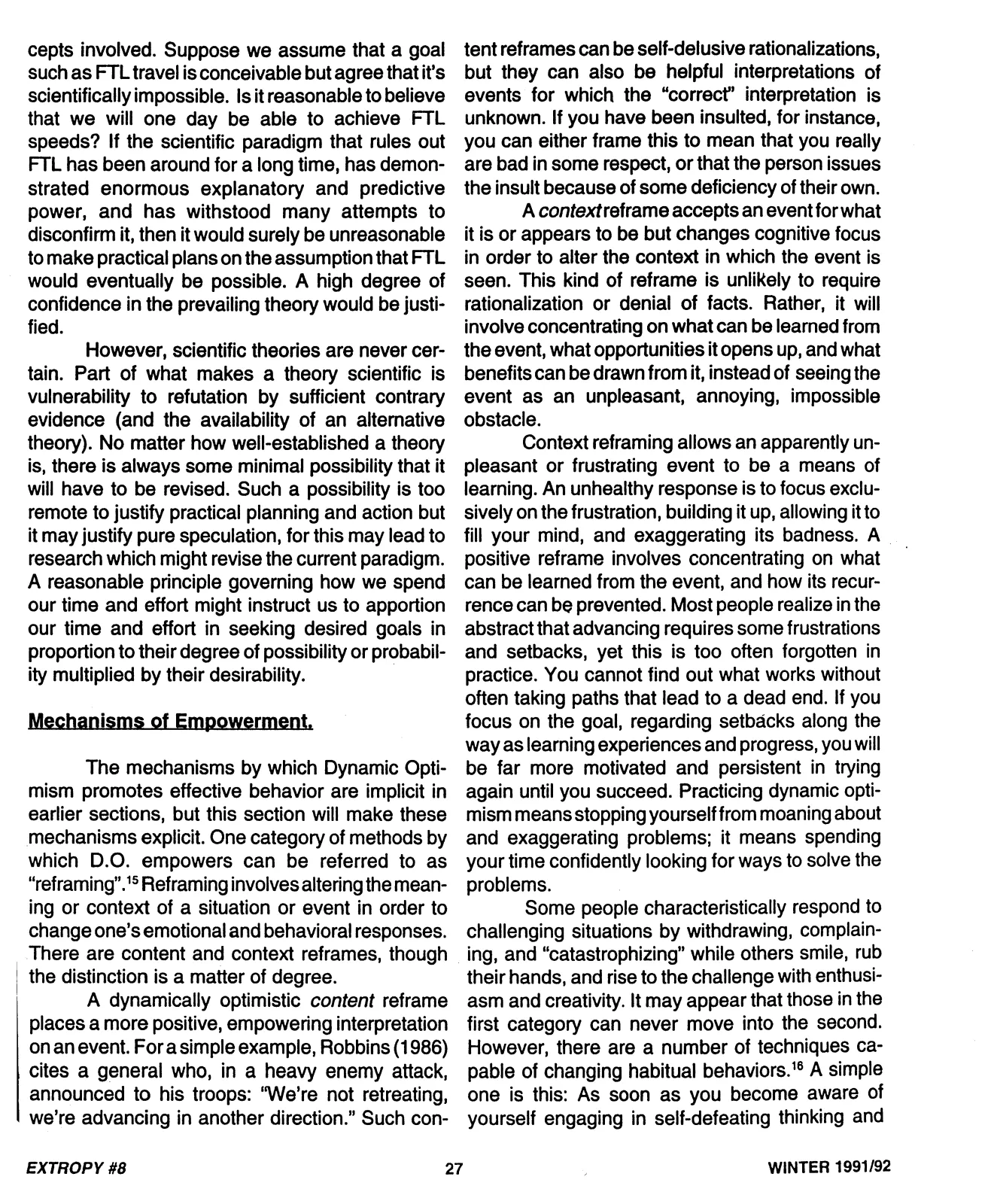 Extropy #8, page 27 (original scan)