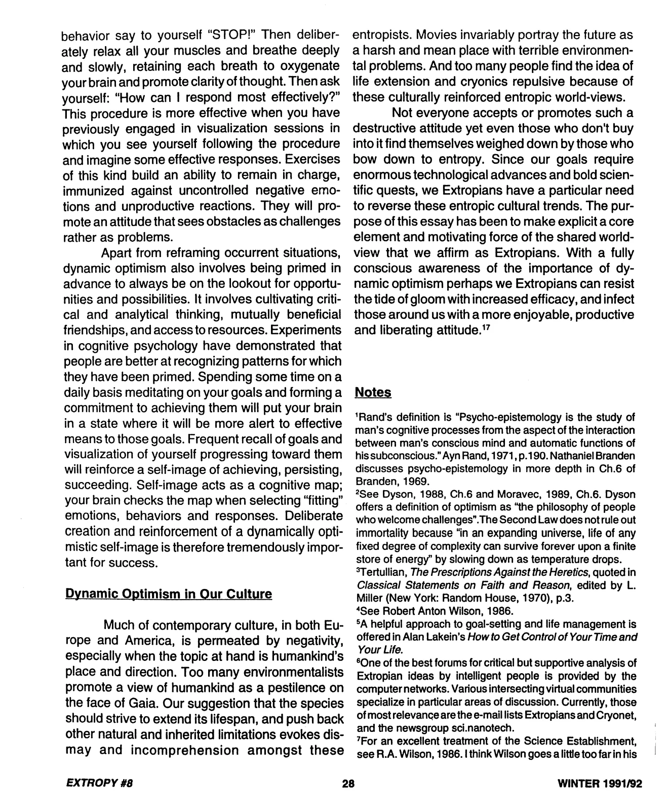 Extropy #8, page 28 (original scan)