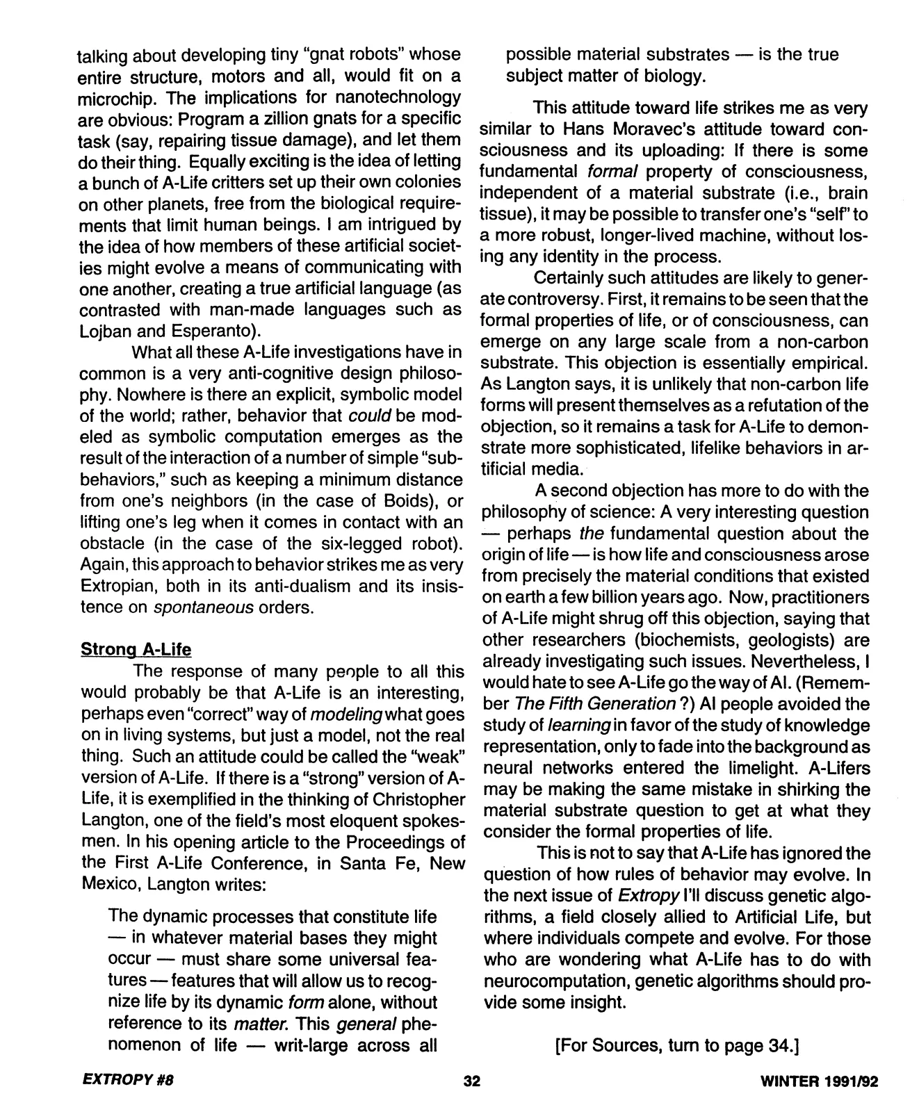 Extropy #8, page 32 (original scan)