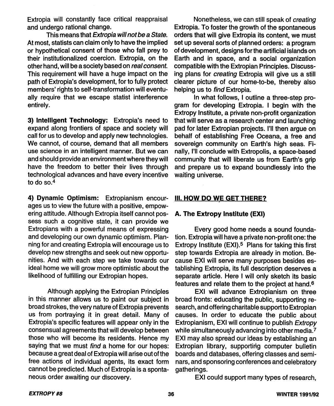 Extropy #8, page 36 (original scan)