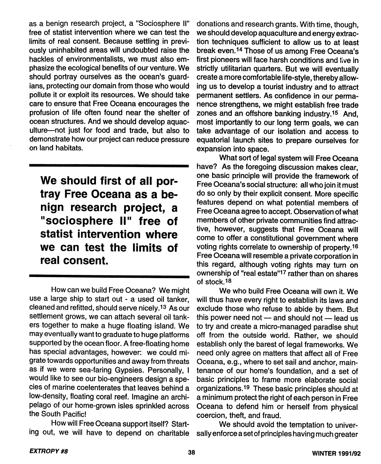 Extropy #8, page 38 (original scan)