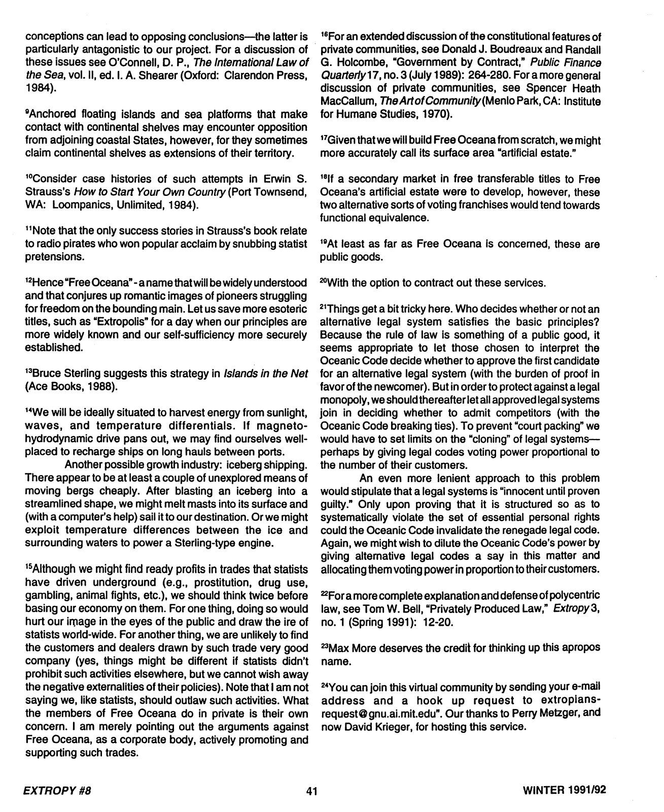 Extropy #8, page 41 (original scan)