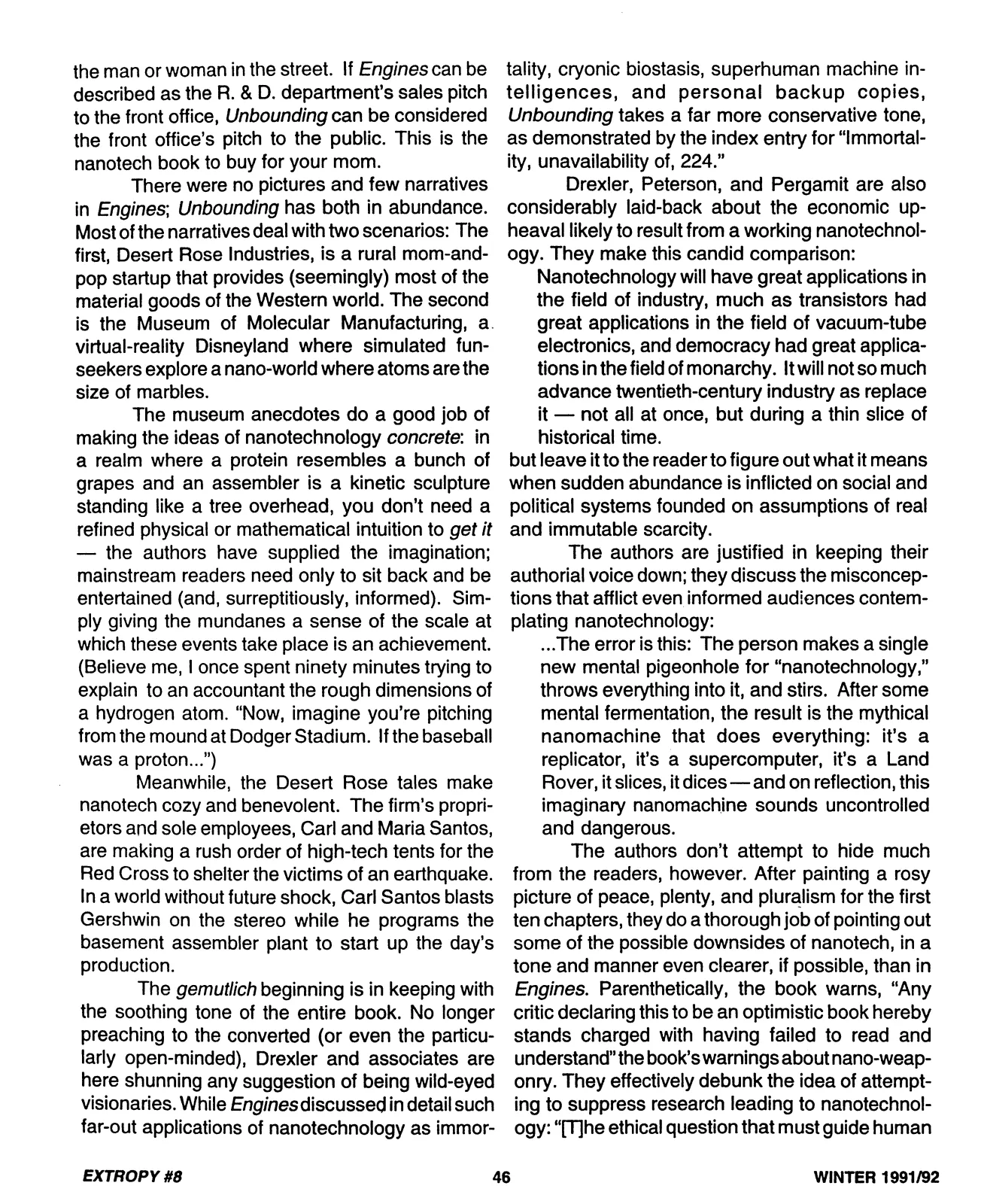 Extropy #8, page 46 (original scan)