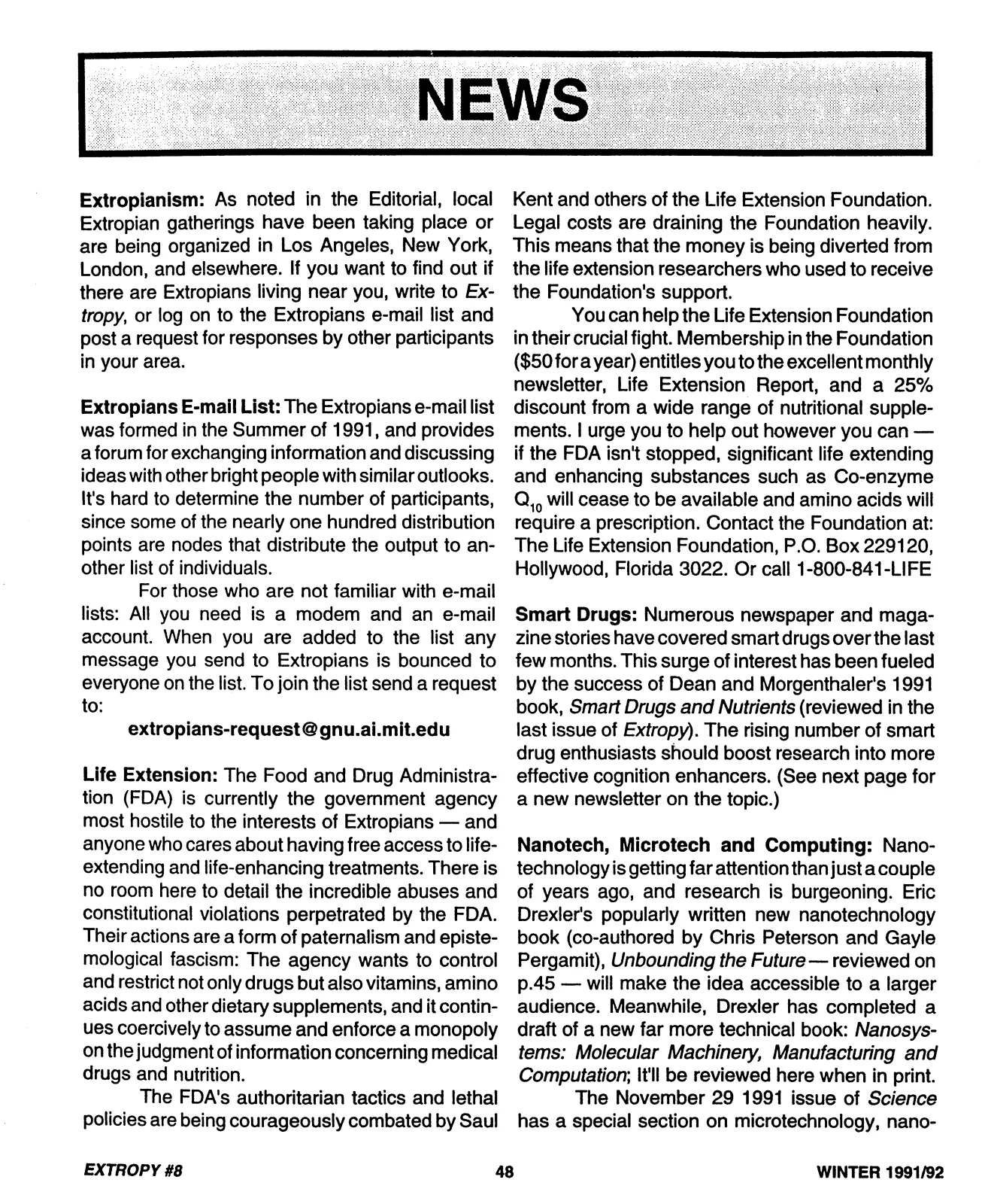 Extropy #8, page 48 (original scan)