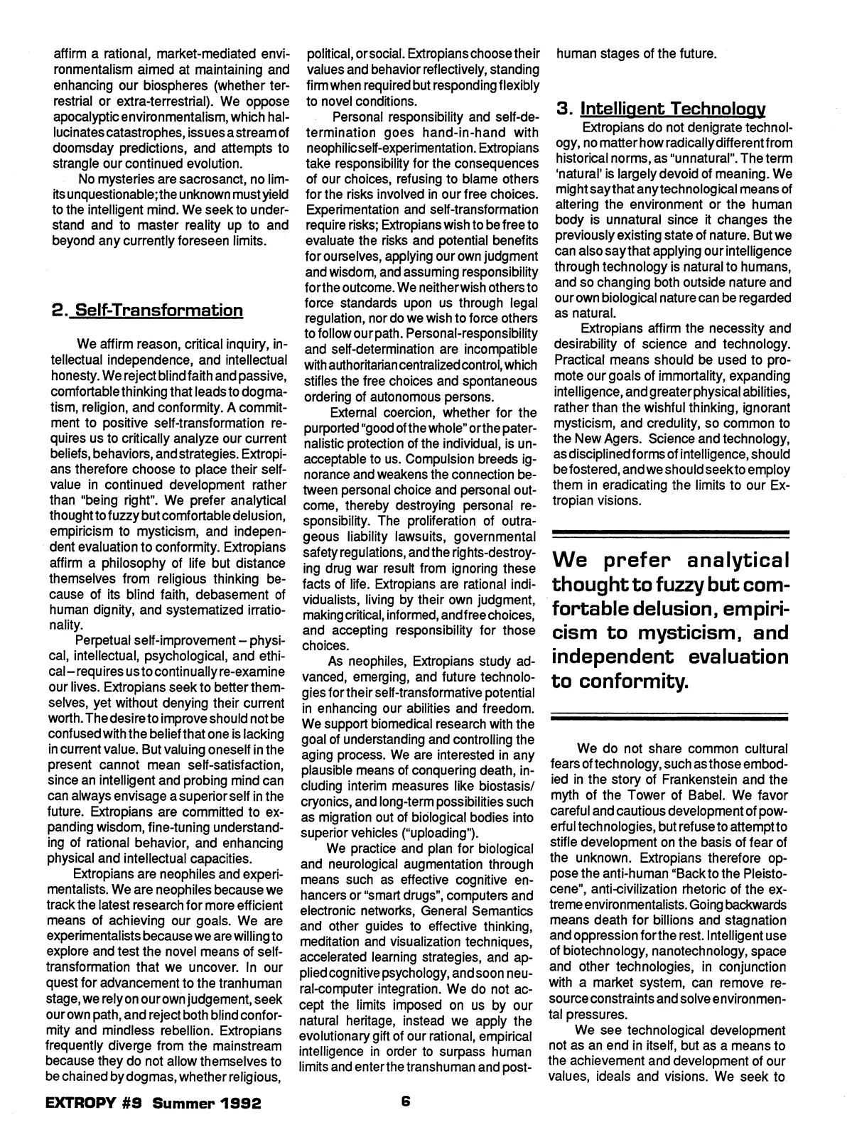 Extropy #9, page 6 (original scan)