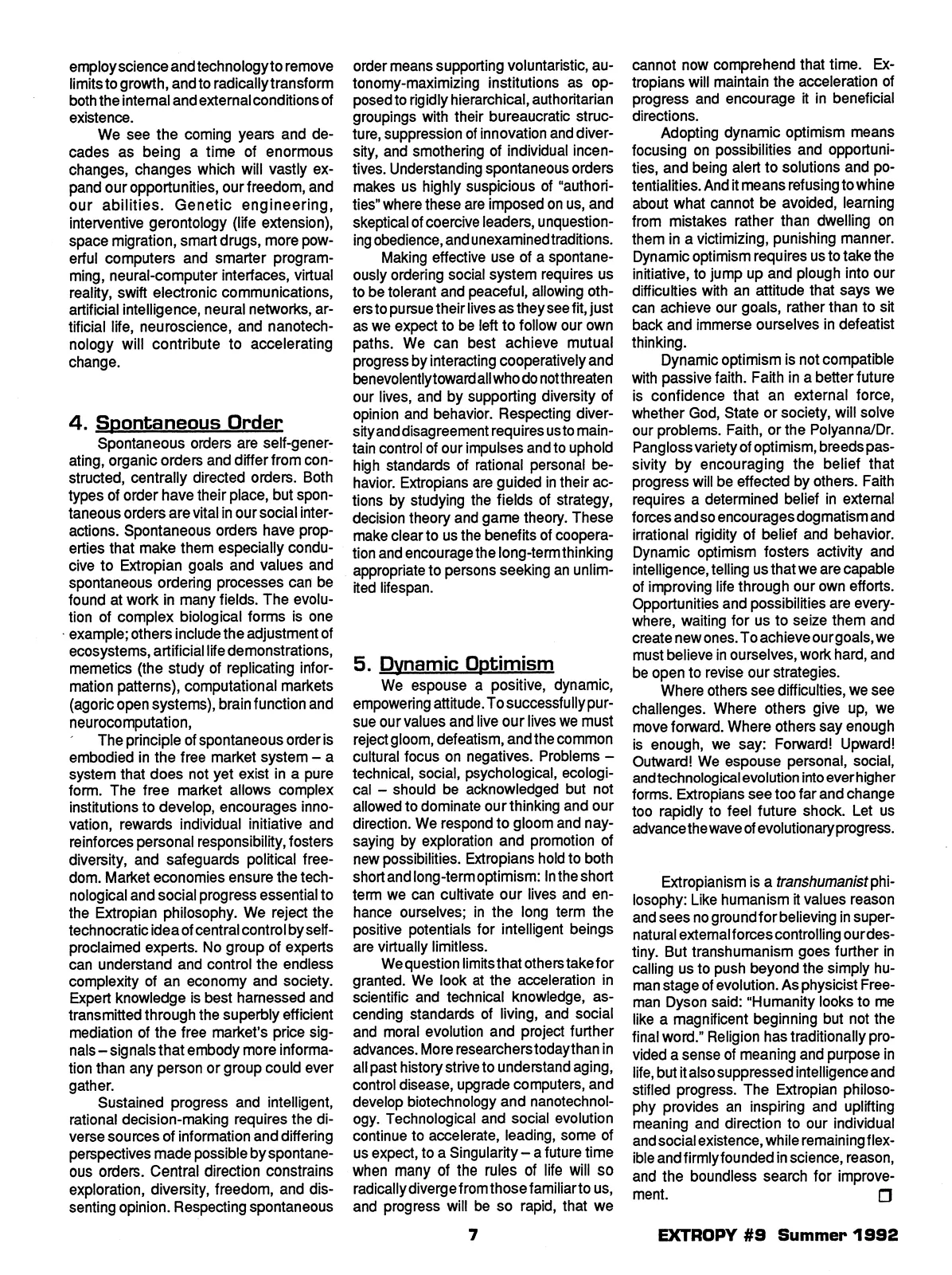 Extropy #9, page 7 (original scan)