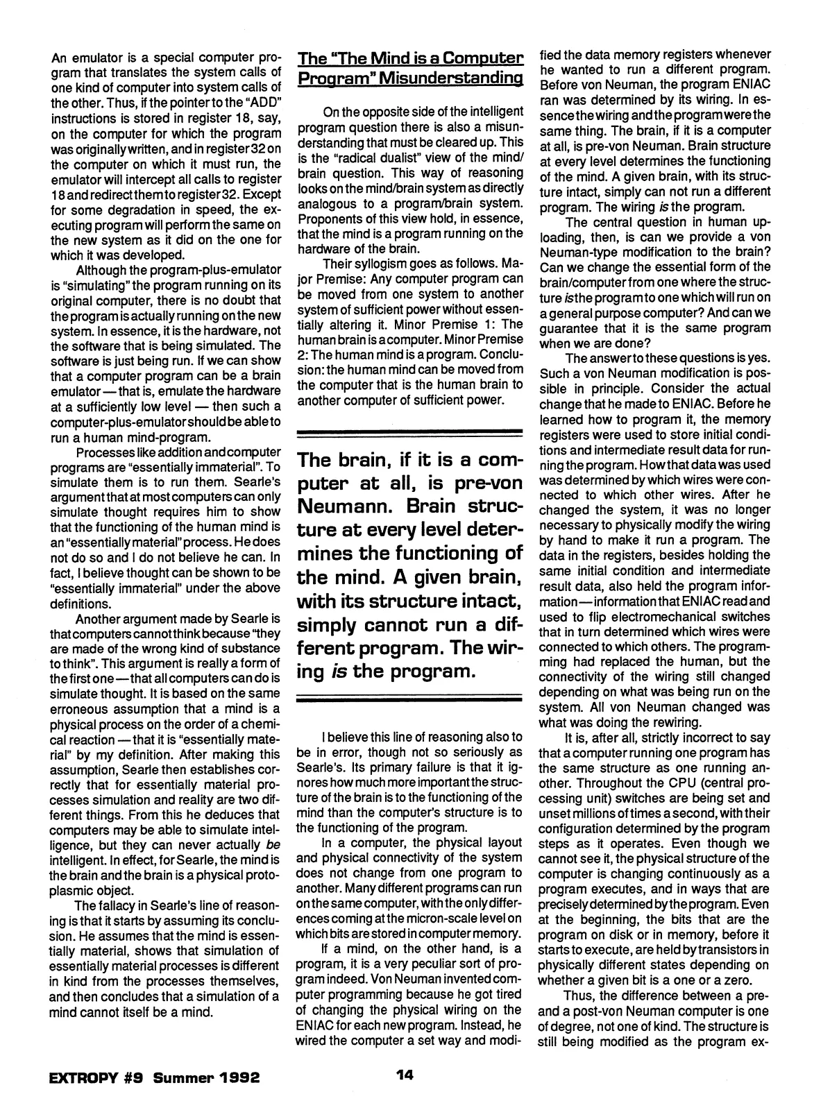 Extropy #9, page 14 (original scan)