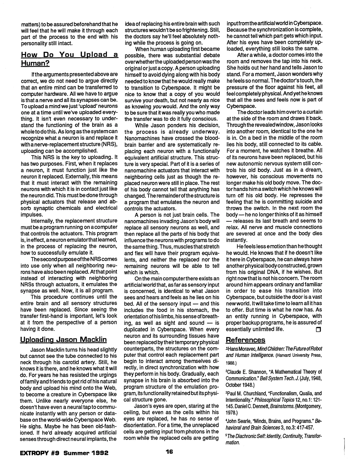 Extropy #9, page 16 (original scan)