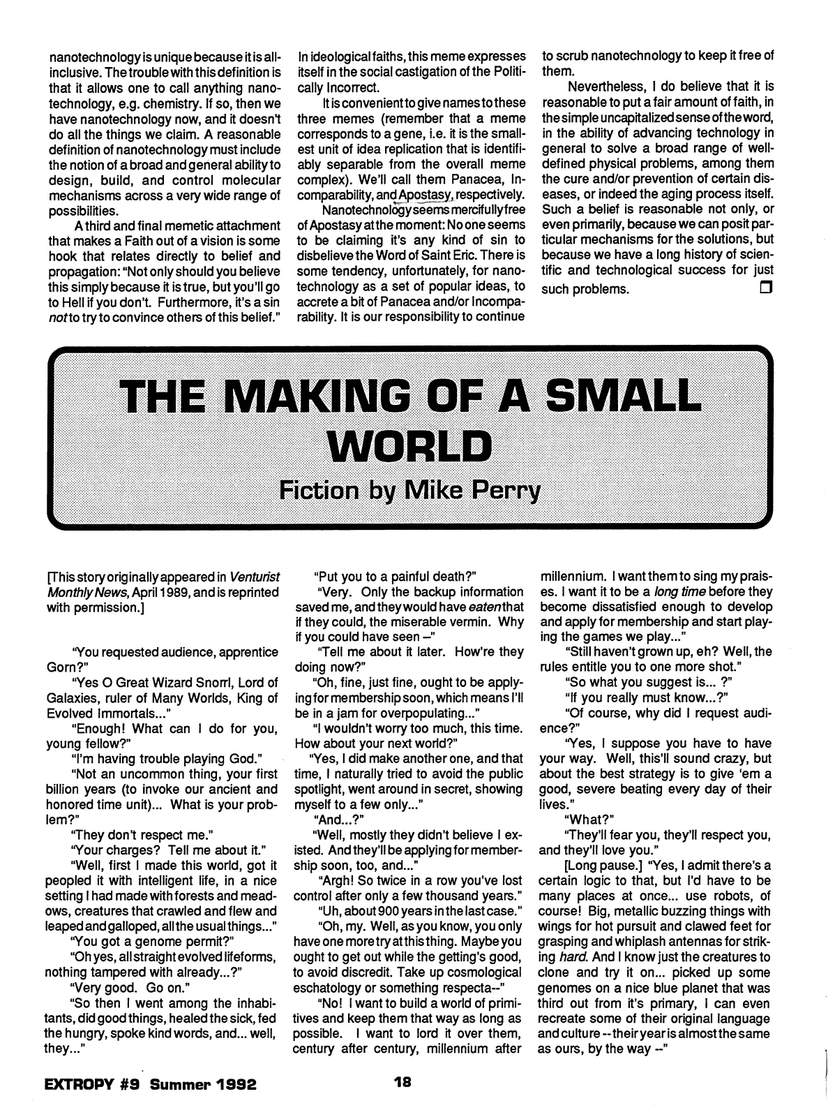 Extropy #9, page 18 (original scan)
