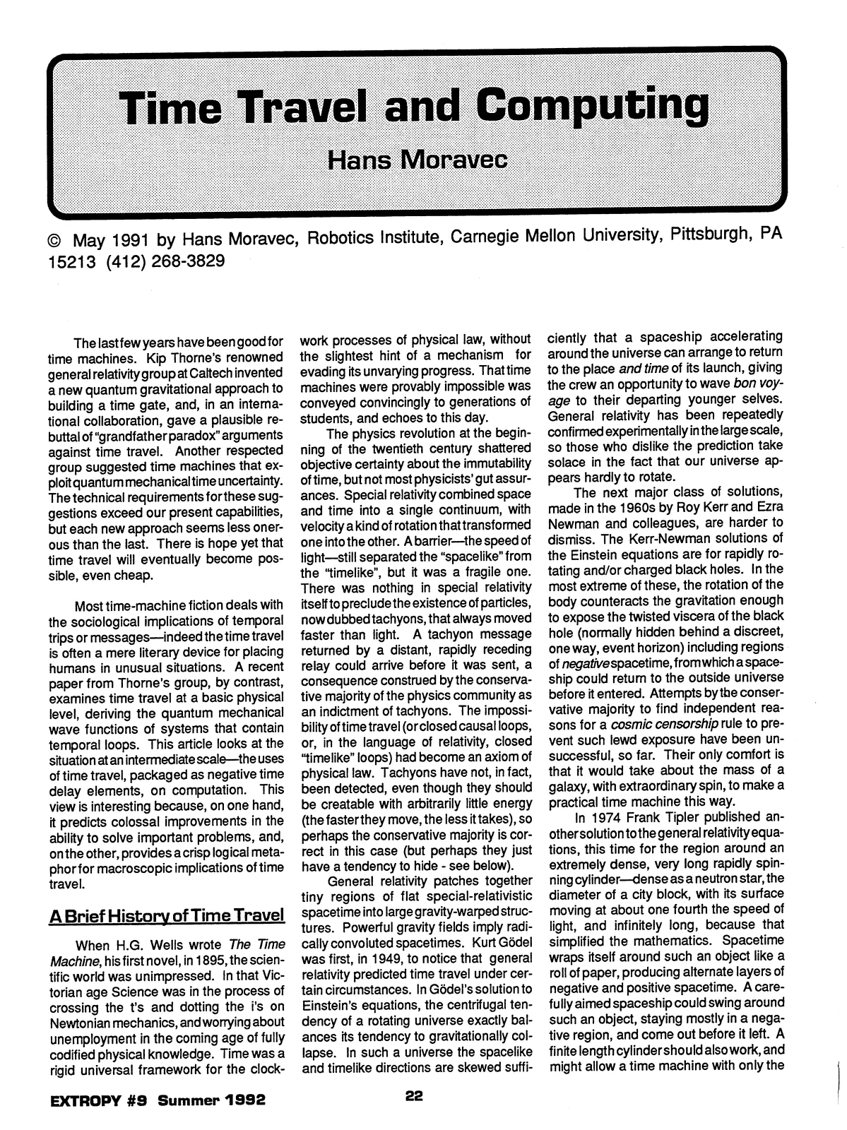 Extropy #9, page 22 (original scan)