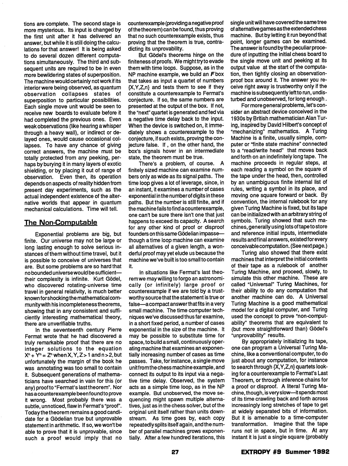 Extropy #9, page 27 (original scan)