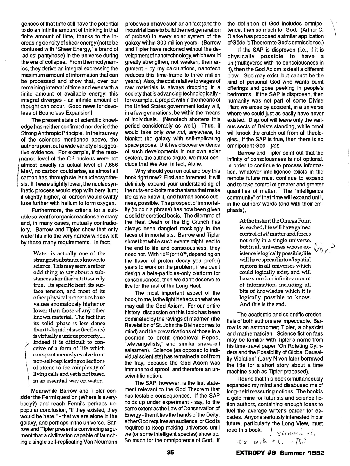 Extropy #9, page 35 (original scan)