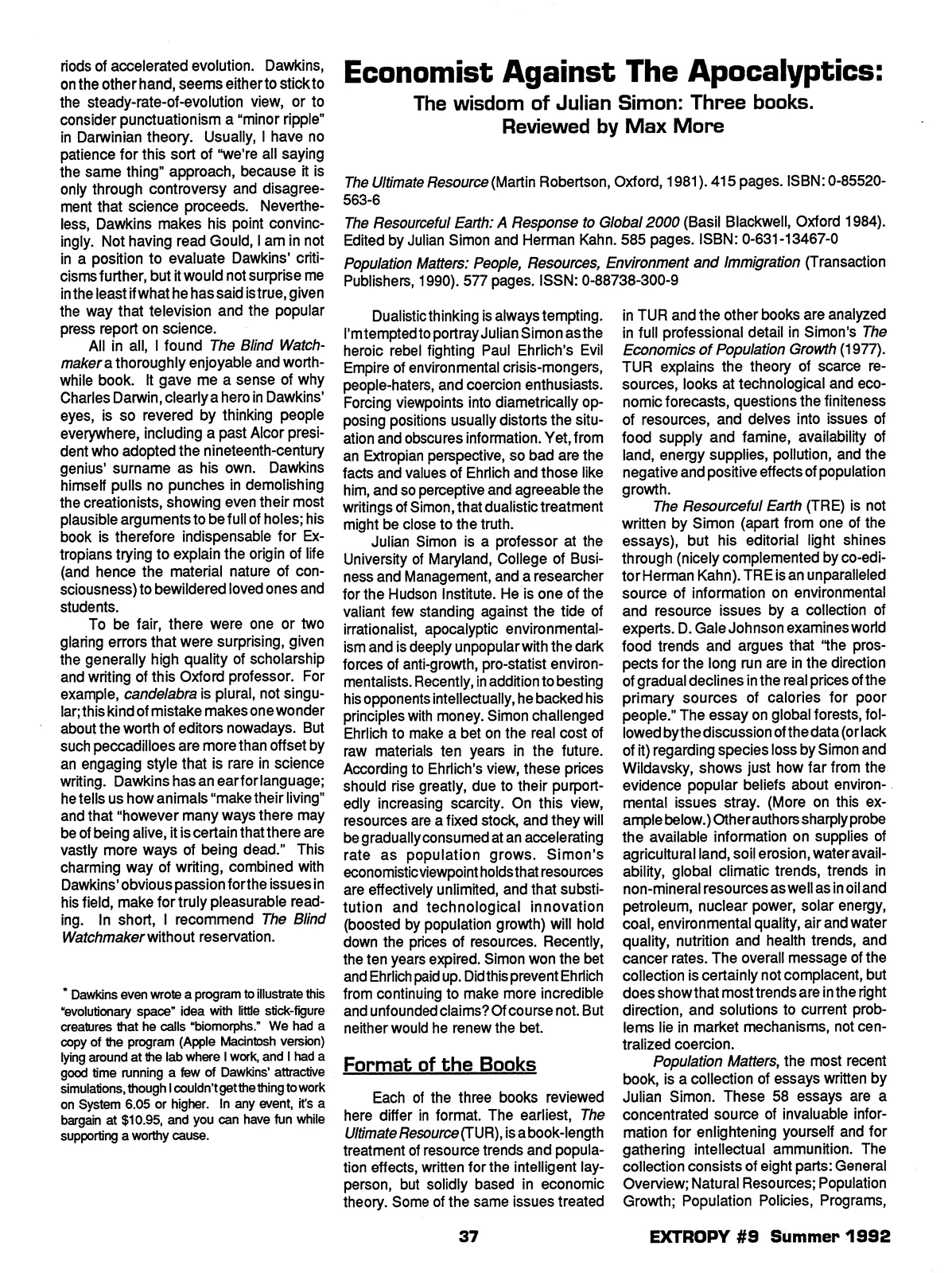 Extropy #9, page 37 (original scan)