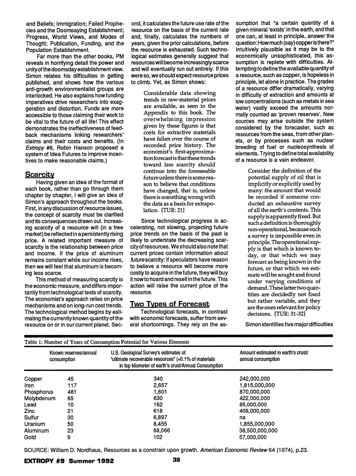 Extropy #9, page 38 (original scan)