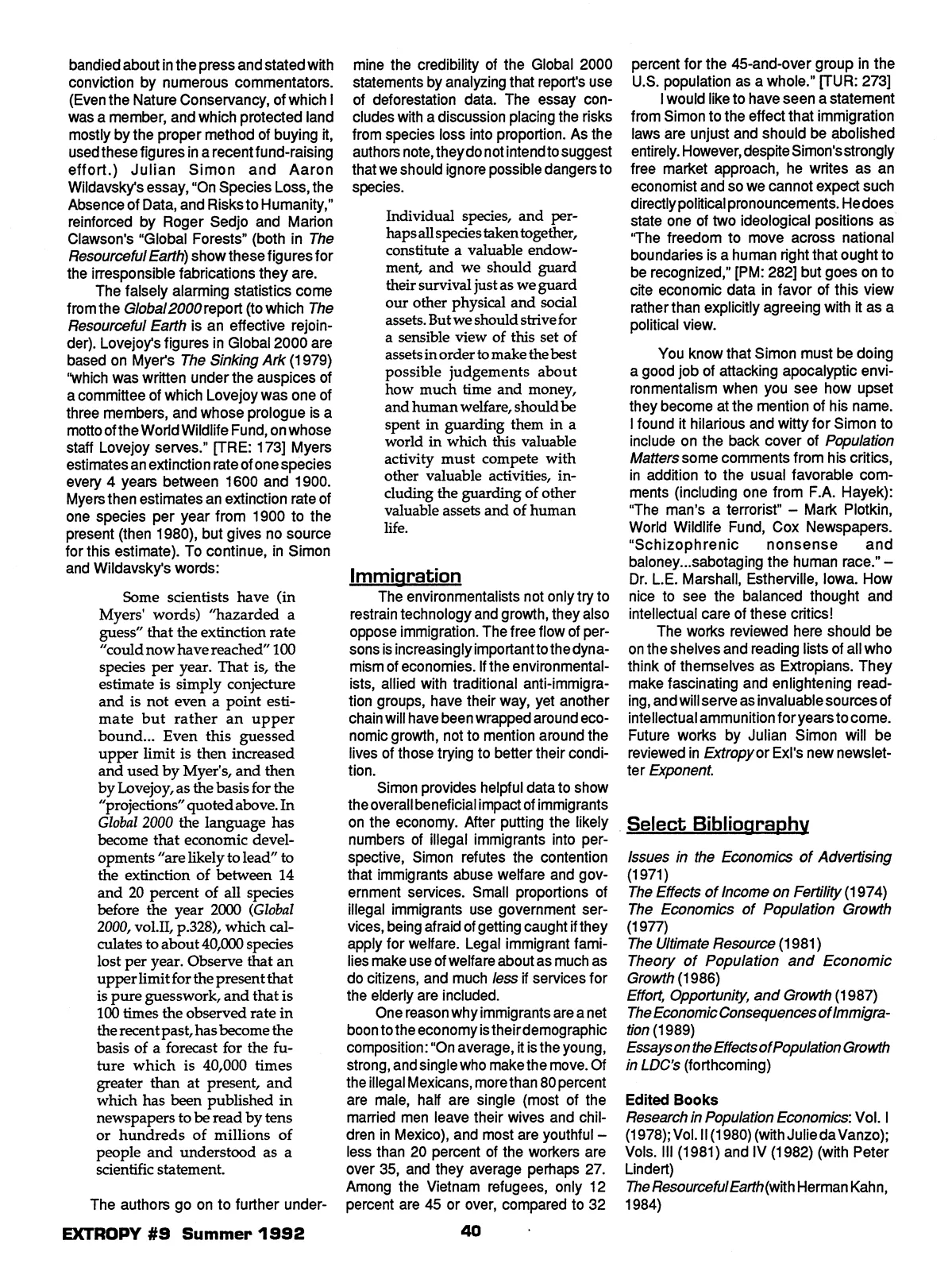 Extropy #9, page 40 (original scan)