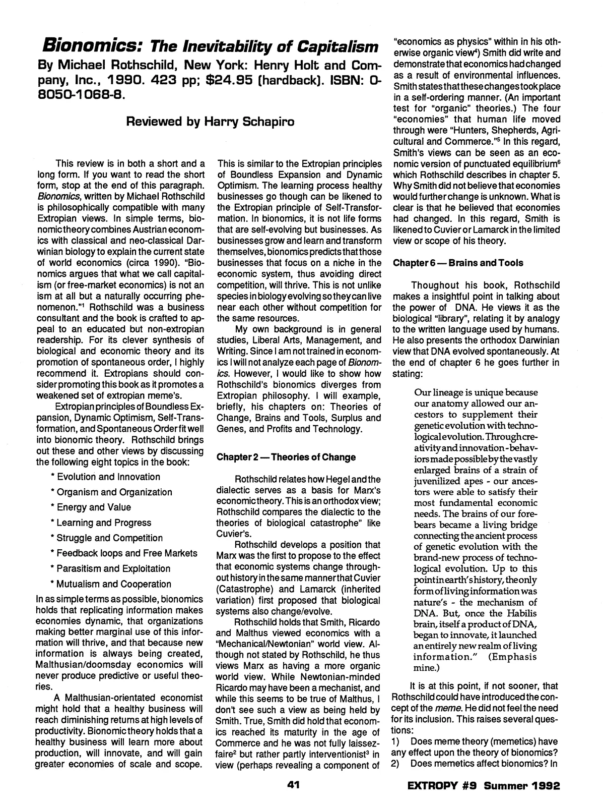 Extropy #9, page 41 (original scan)
