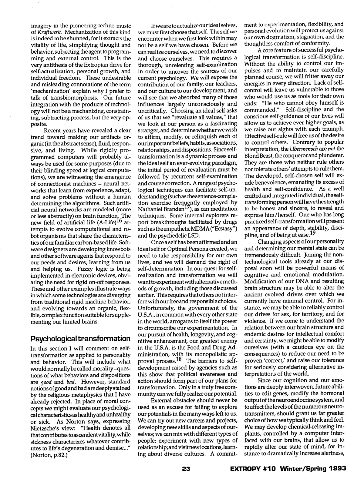 Extropy #10, page 21 (original scan)