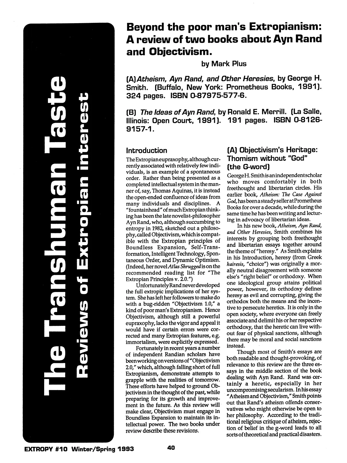 Extropy #10, page 38 (original scan)