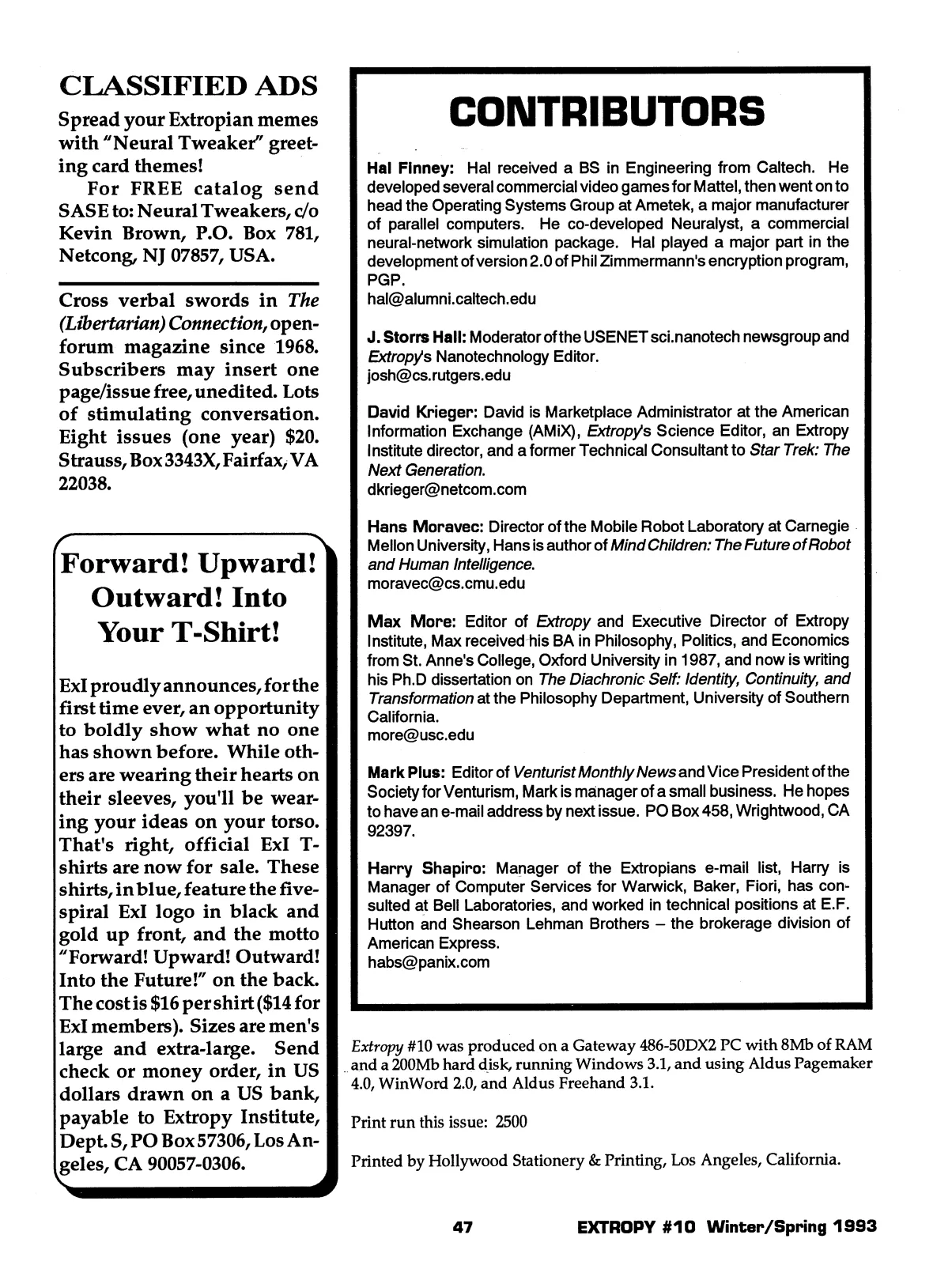 Extropy #10, page 45 (original scan)