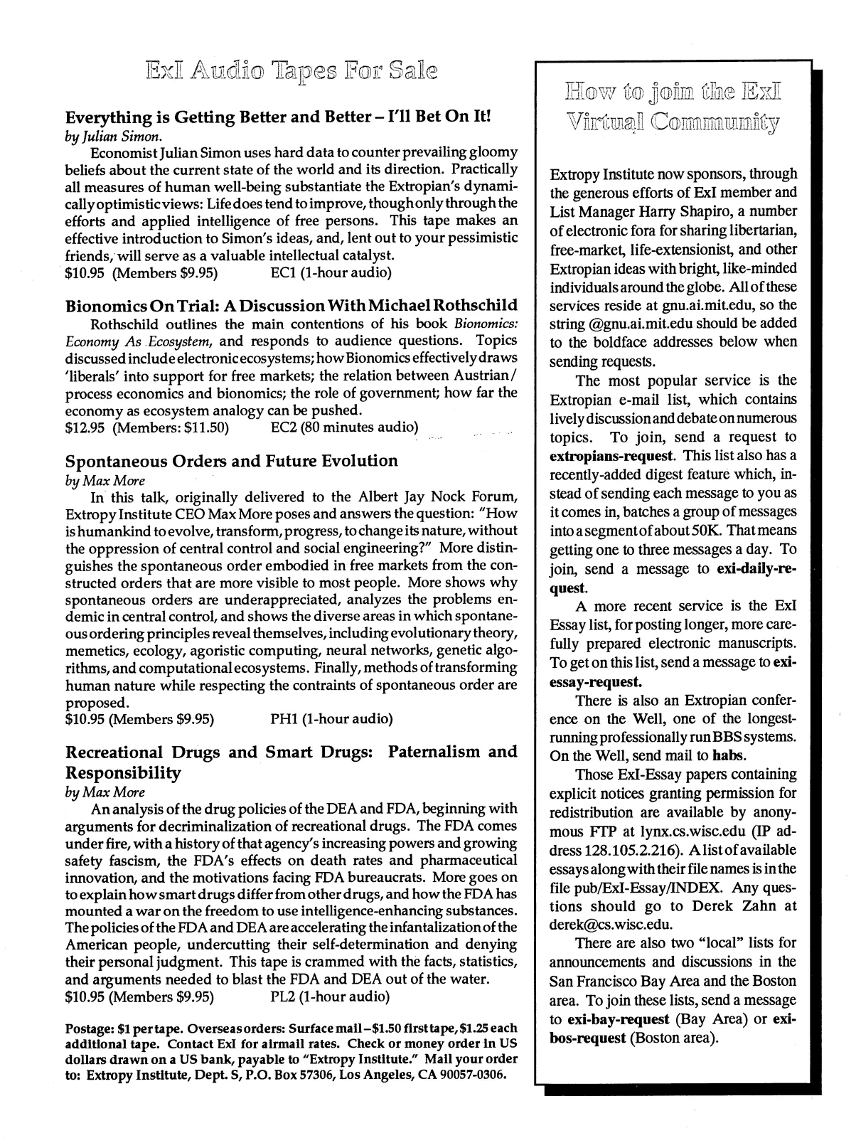 Extropy #10, page 46 (original scan)