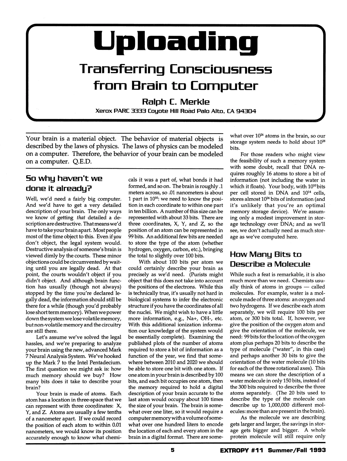 Extropy #11, page 3 (original scan)