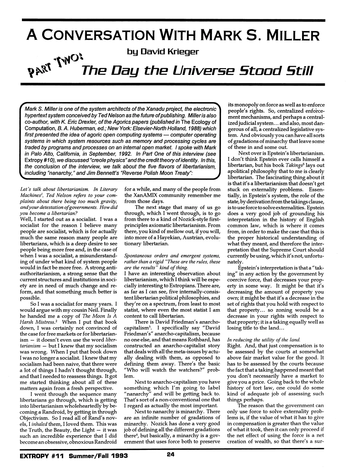 Extropy #11, page 22 (original scan)