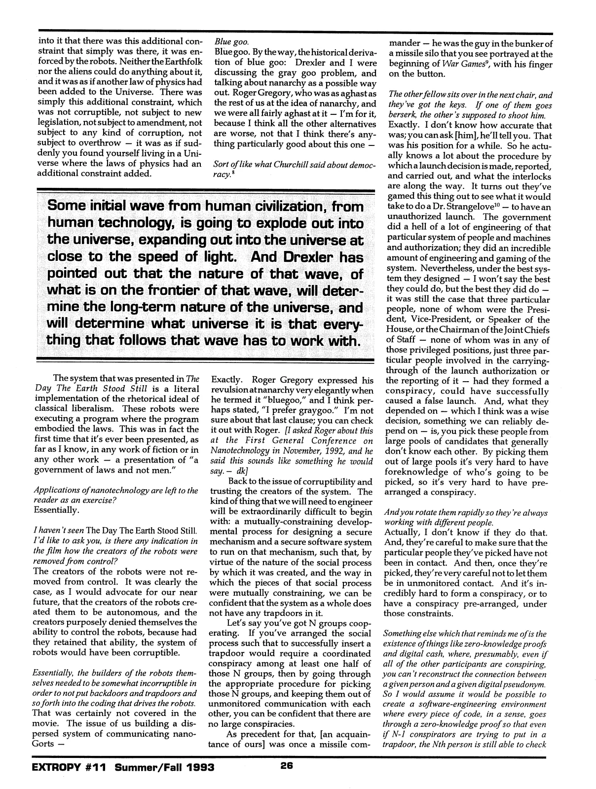Extropy #11, page 24 (original scan)