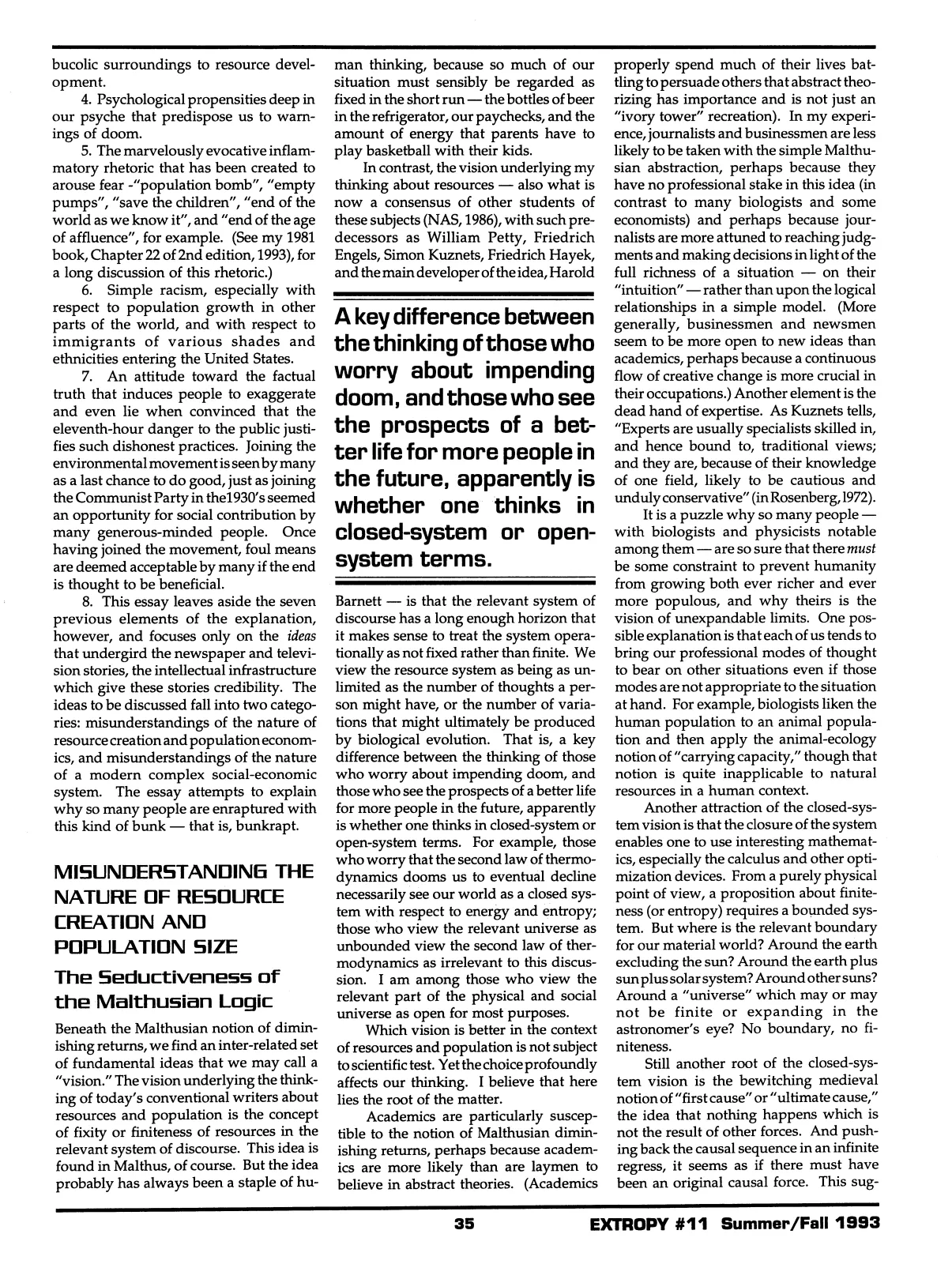 Extropy #11, page 33 (original scan)
