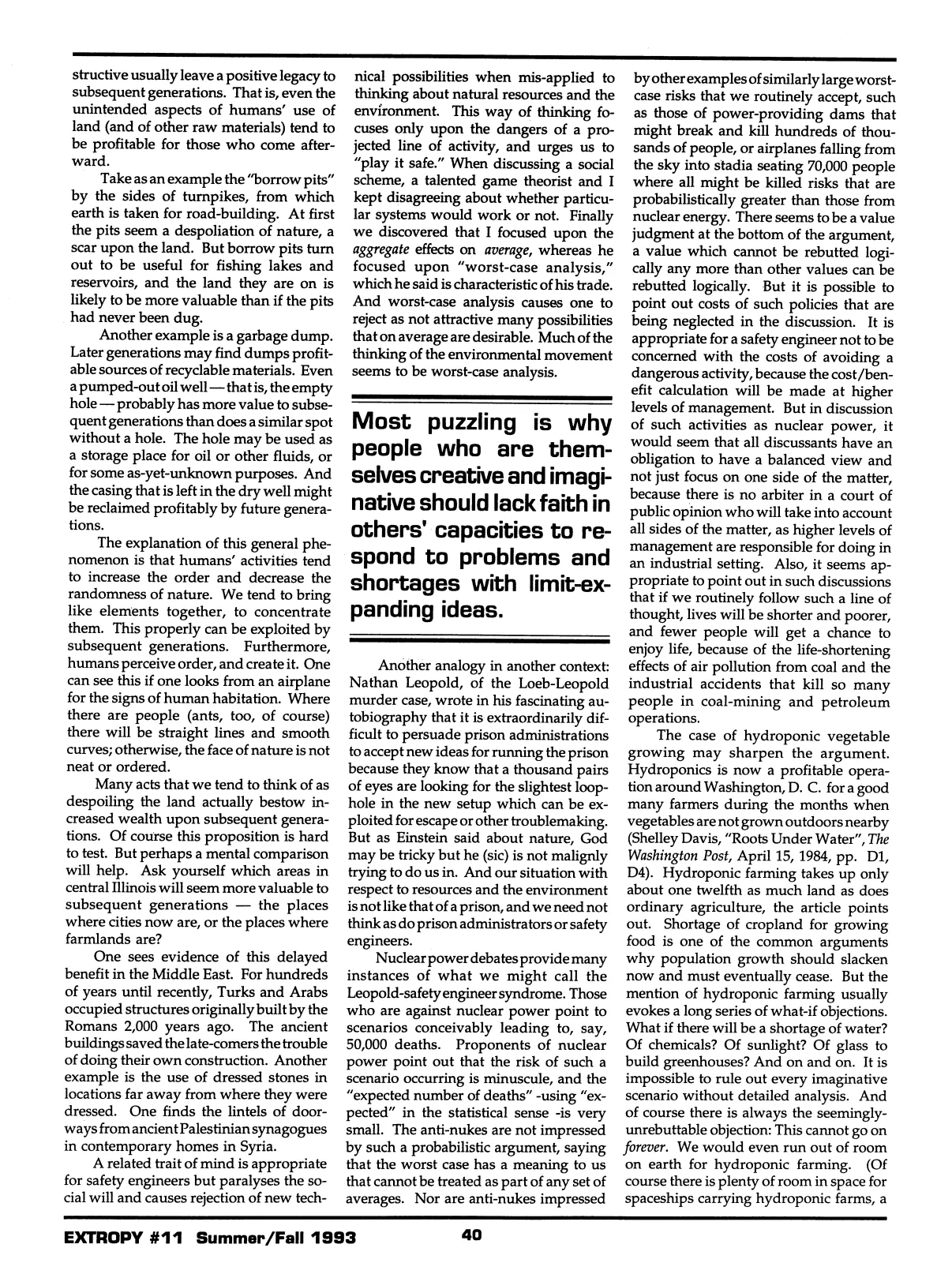 Extropy #11, page 38 (original scan)