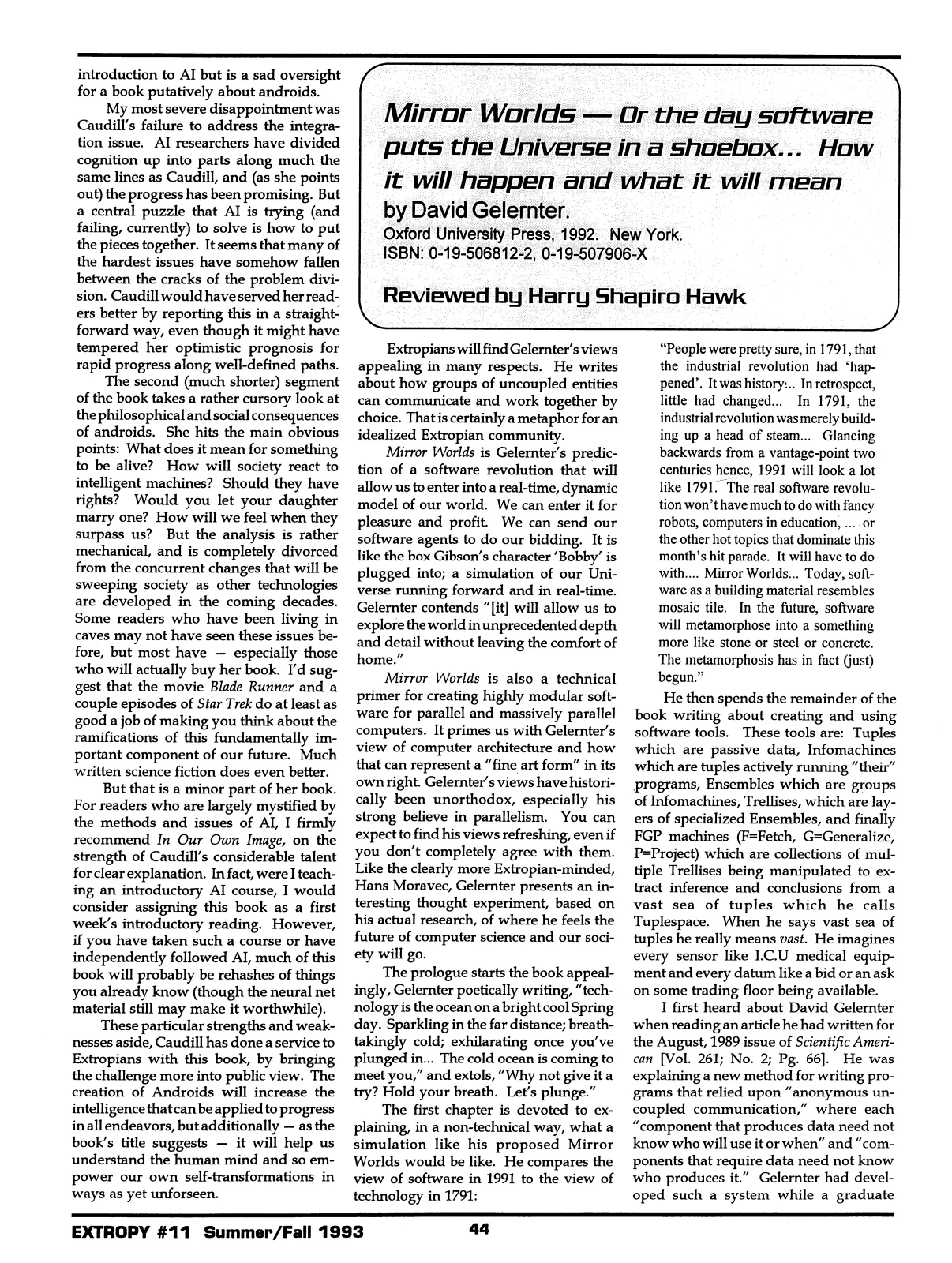 Extropy #11, page 42 (original scan)