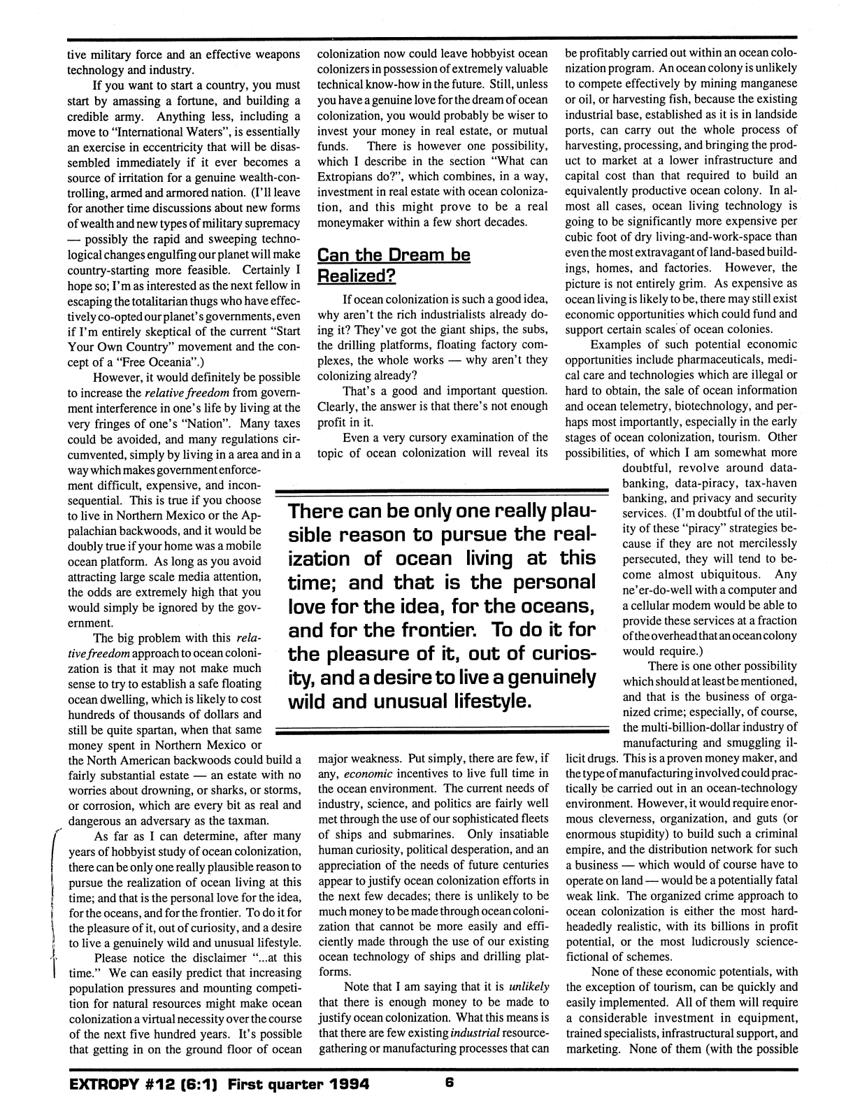 Extropy #12, page 4 (original scan)