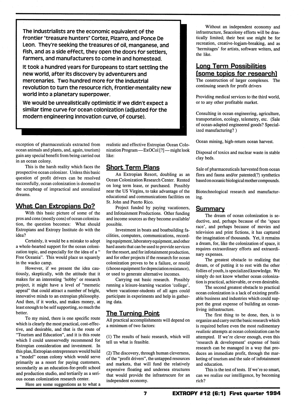 Extropy #12, page 5 (original scan)