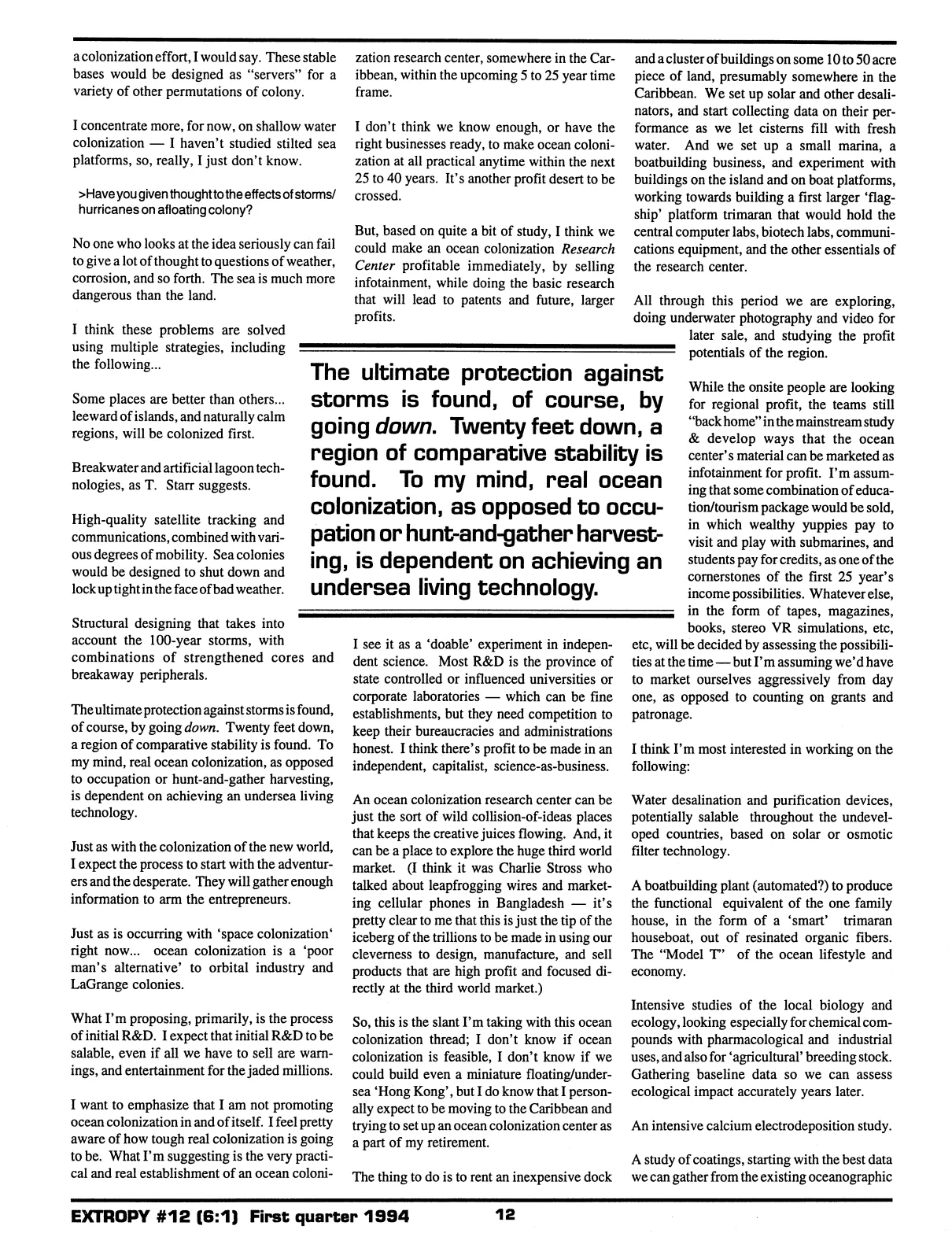 Extropy #12, page 10 (original scan)
