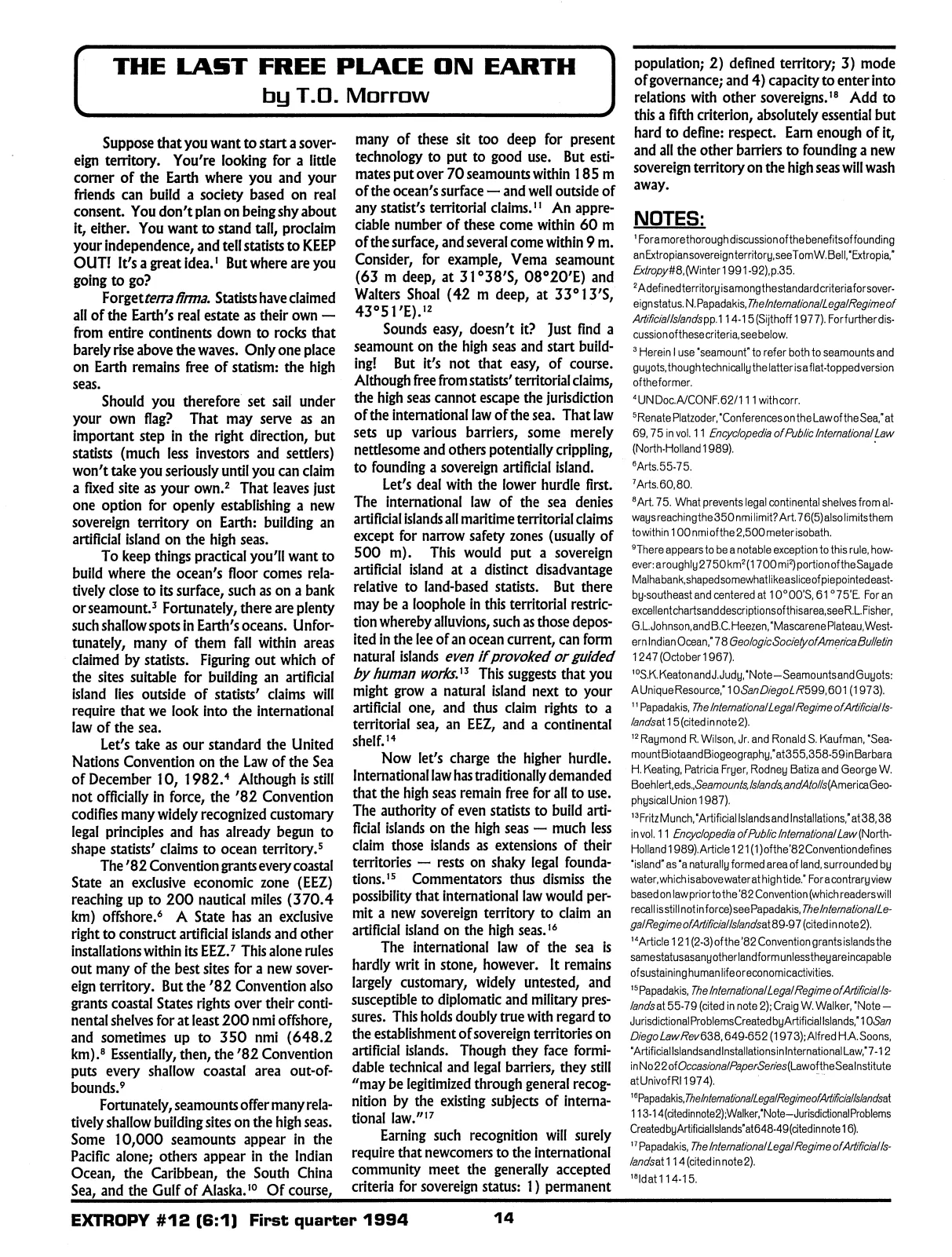Extropy #12, page 12 (original scan)