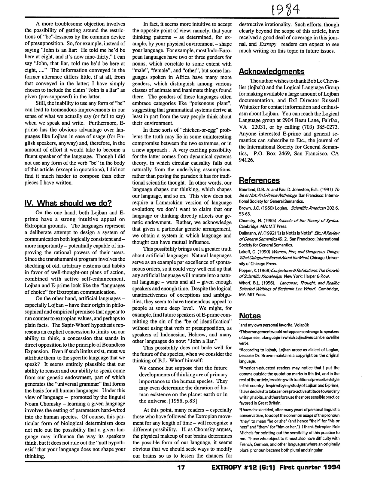 Extropy #12, page 15 (original scan)