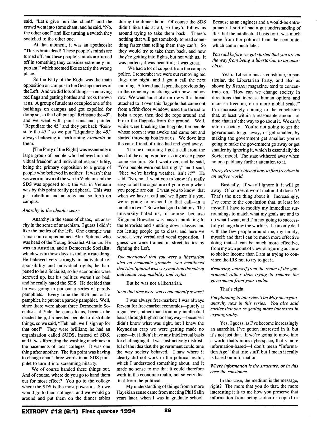 Extropy #12, page 24 (original scan)