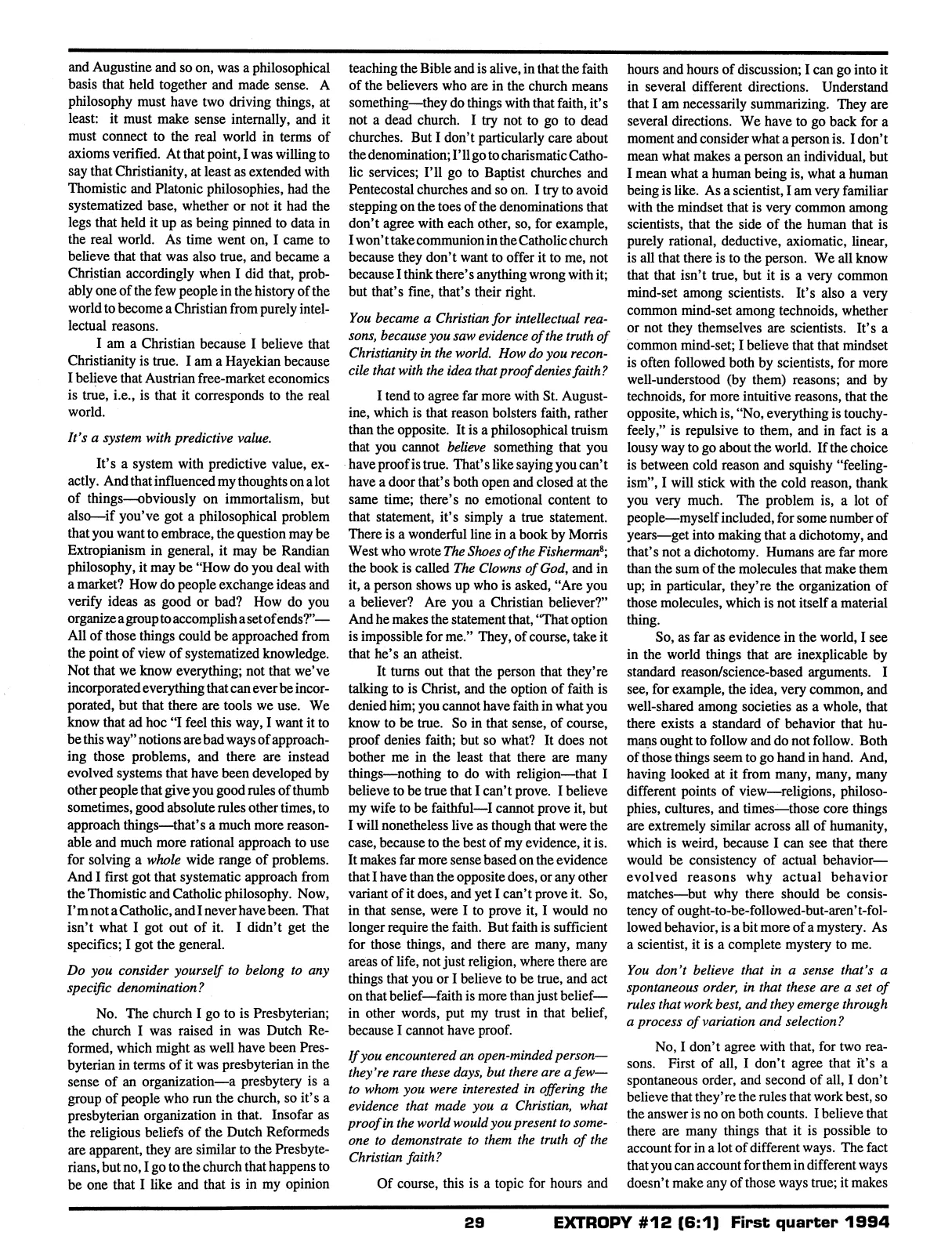 Extropy #12, page 27 (original scan)