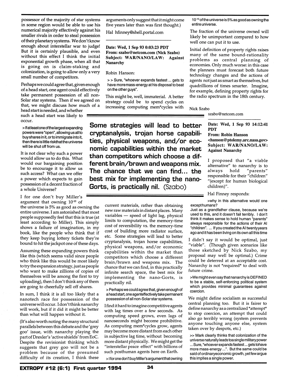 Extropy #12, page 32 (original scan)