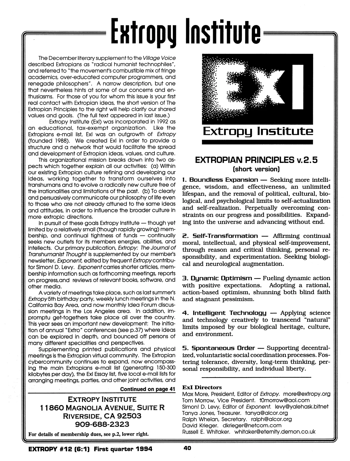Extropy #12, page 38 (original scan)
