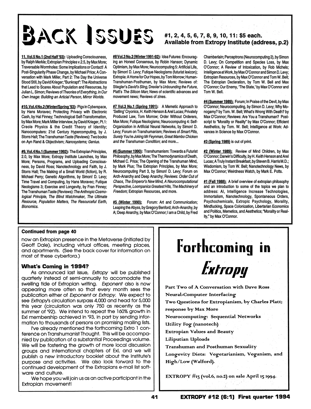 Extropy #12, page 39 (original scan)