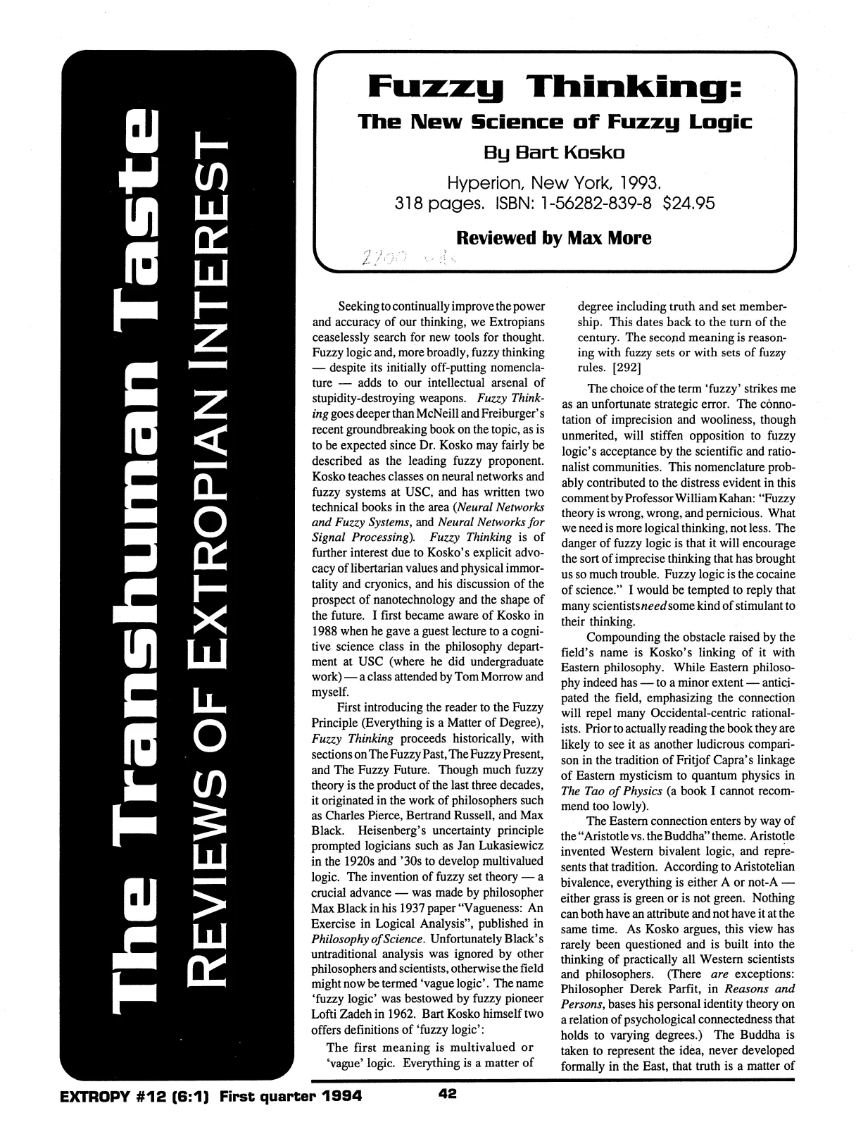 Extropy #12, page 40 (original scan)