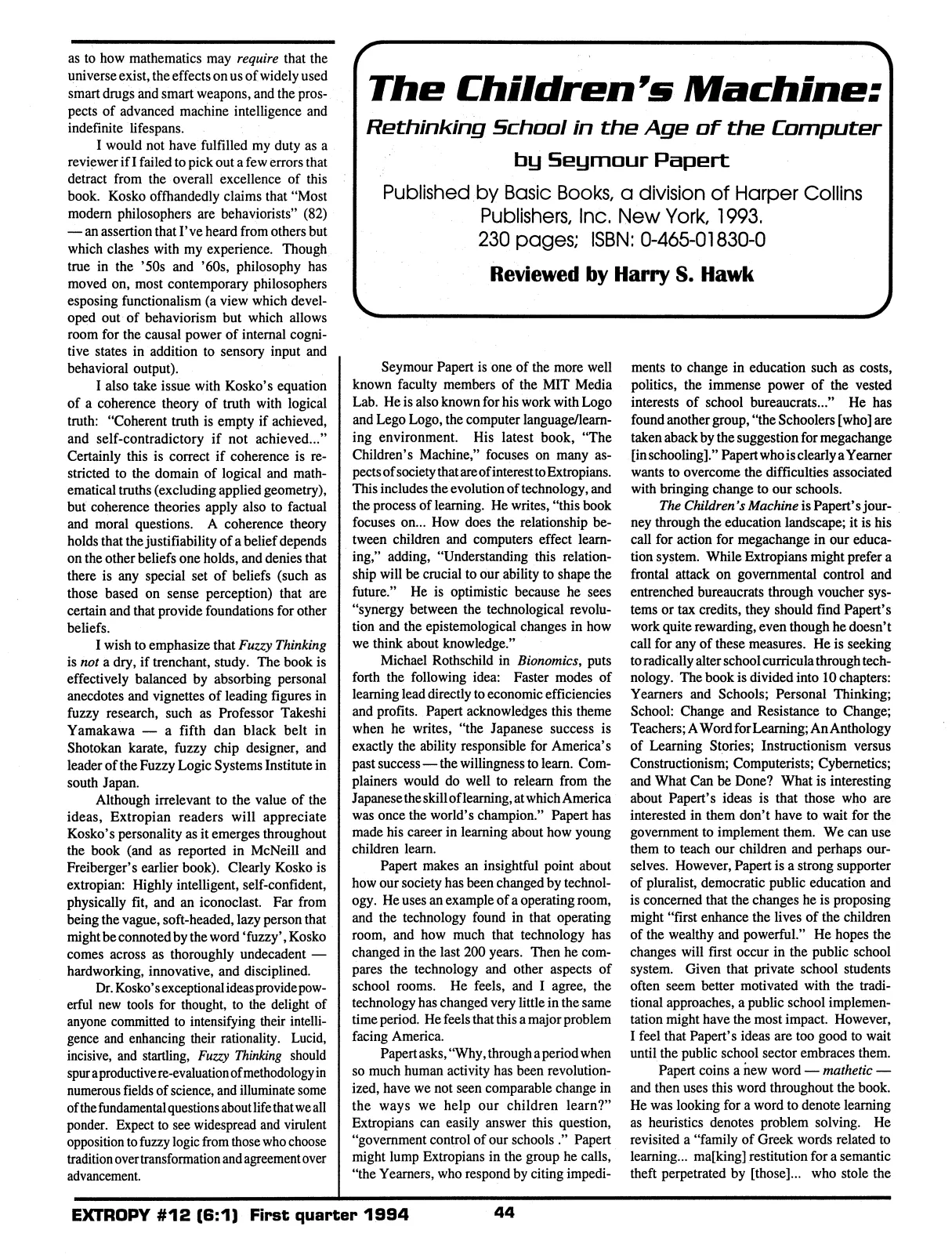 Extropy #12, page 42 (original scan)