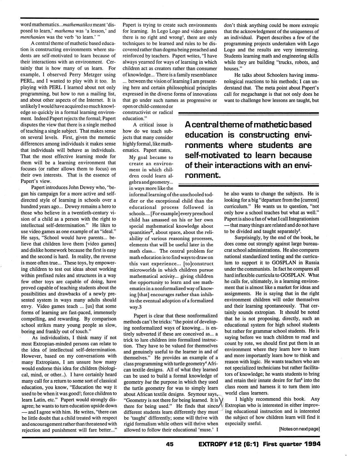 Extropy #12, page 43 (original scan)