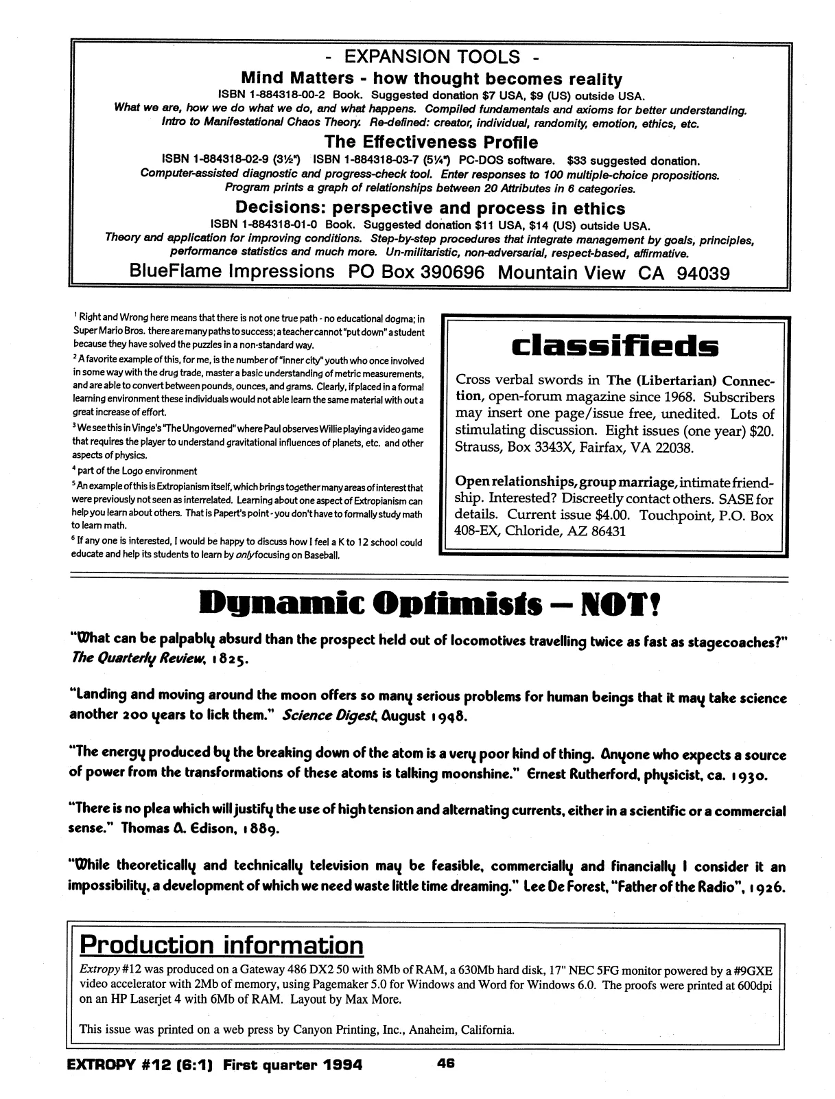 Extropy #12, page 44 (original scan)
