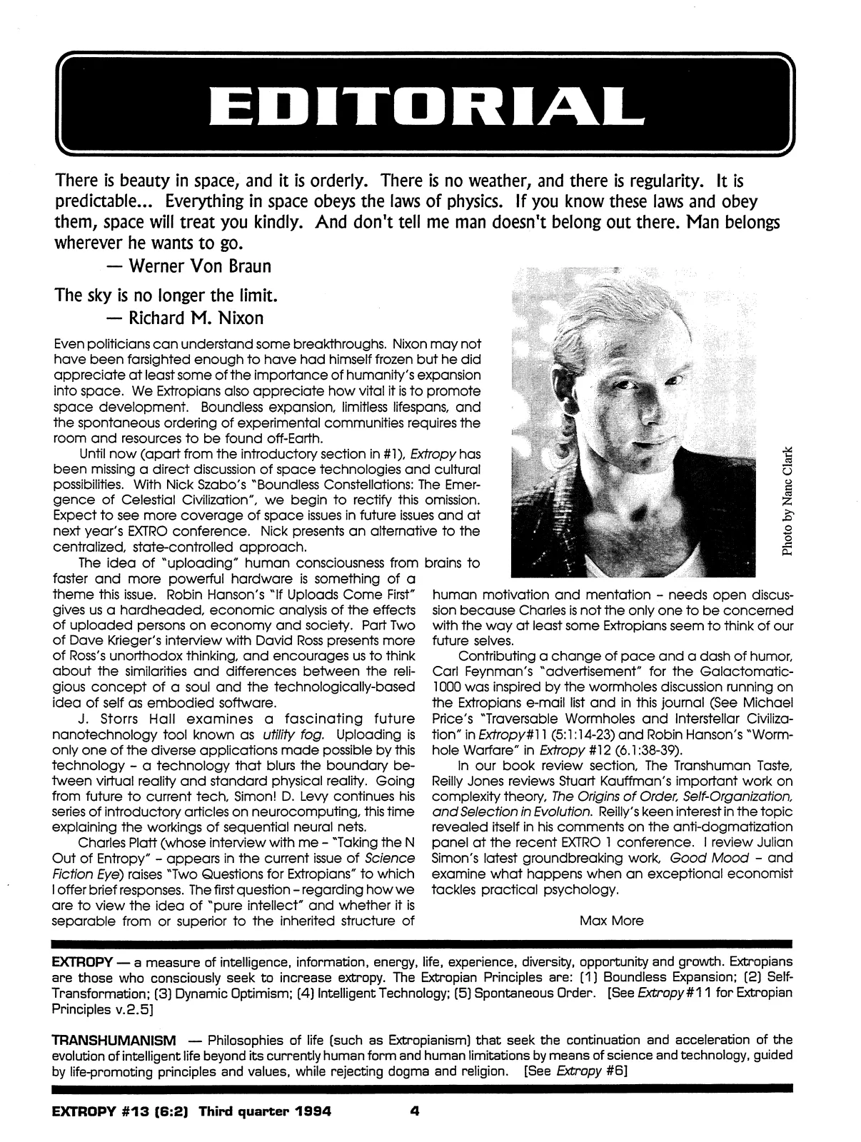 Extropy #13, page 2 (original scan)